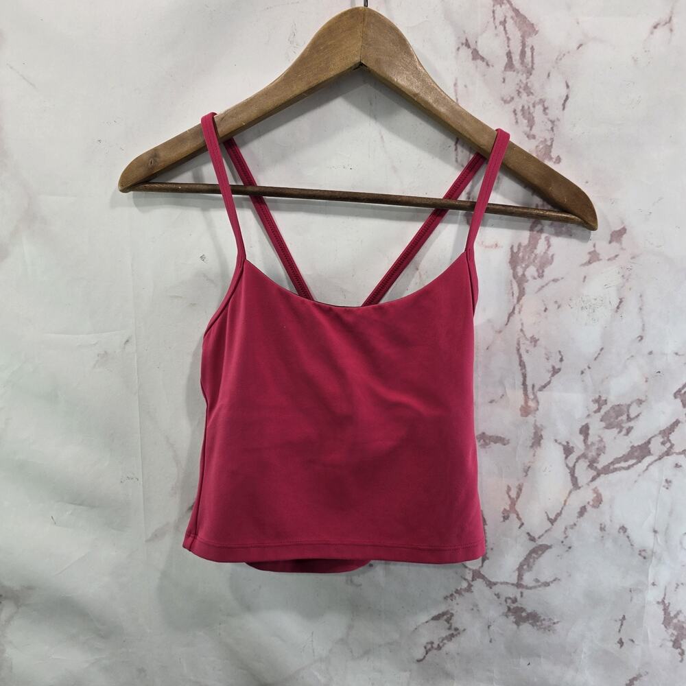Fleo Sports Bra Womens Small Pink Crop Bralet Shelf Built In Removable Pads